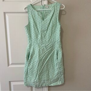 Gap Marcy Eyelet Embroidered Sleeveless Dress in Icy Mint Size 8